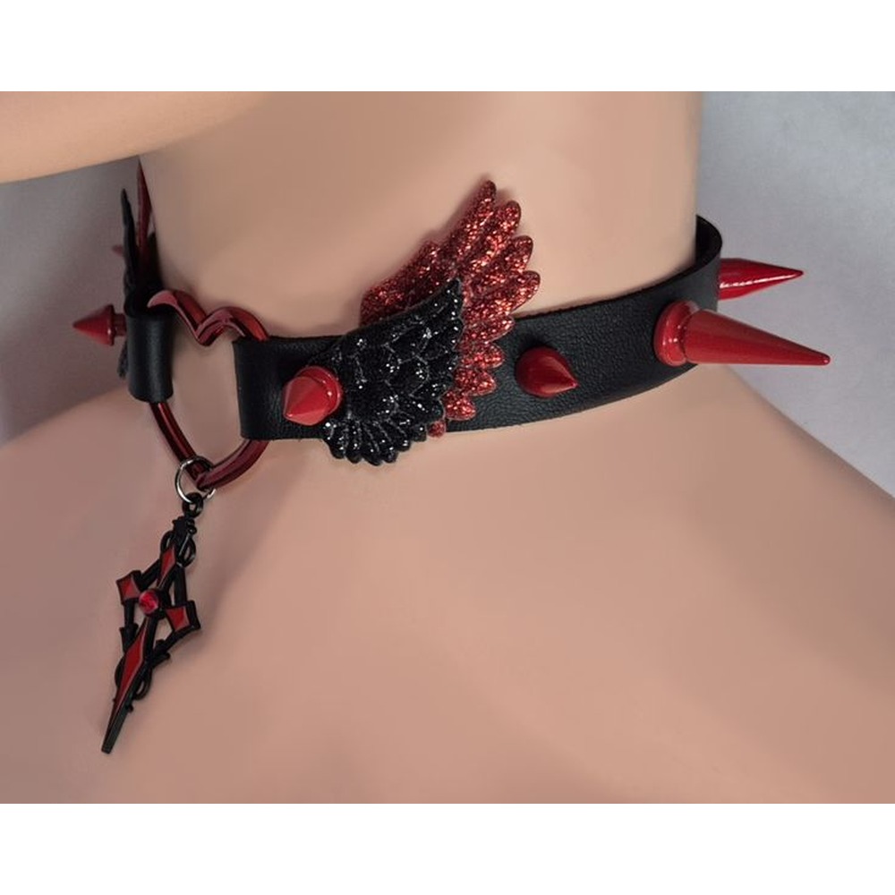 NekoGirl Collars - Vampire handmade Choker - Zwart